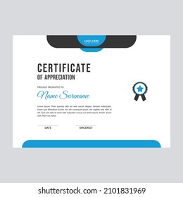 Certificate of Appreciation Elegant shape layout