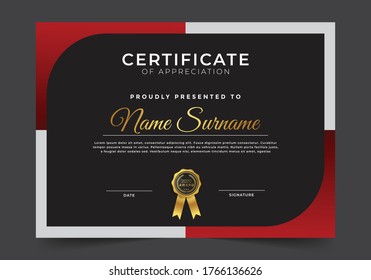 Certificate of appreciation with geometric shapes and elements 