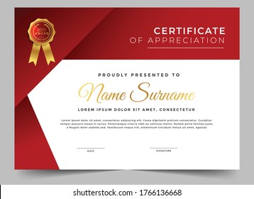 Certificate Appreciation Geometric Shapes Elements Stock Vector ...