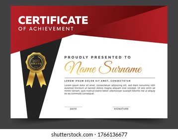 Certificado de apreciación con formas y elementos geométricos 