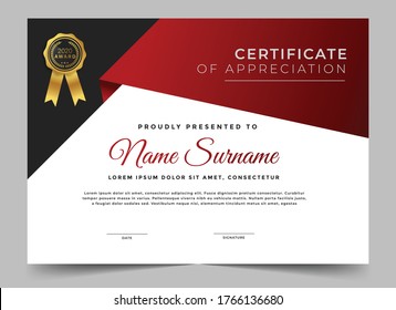 Certificate Appreciation Geometric Shapes Elements Stock Vector ...