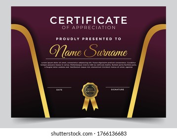Certificate of appreciation with geometric shapes and elements 