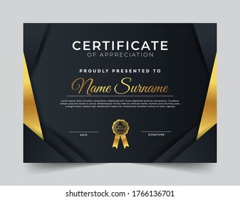 Certificate Appreciation Geometric Shapes Elements Stock Vector ...