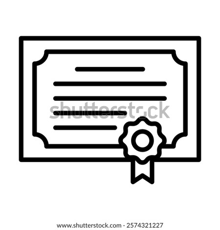 Certificate of Appreciation icon line vector illustration