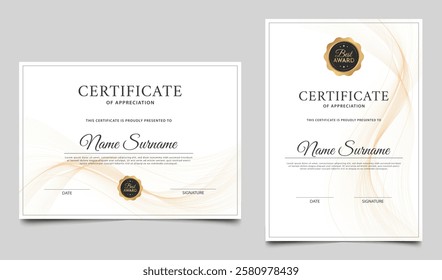 Certificate of appreciation layout design. Clean certificate border template. Vector