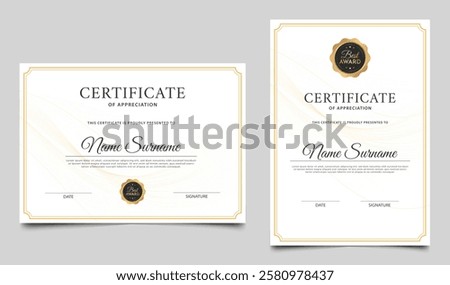Certificate of appreciation layout design. Clean certificate border template. Vector