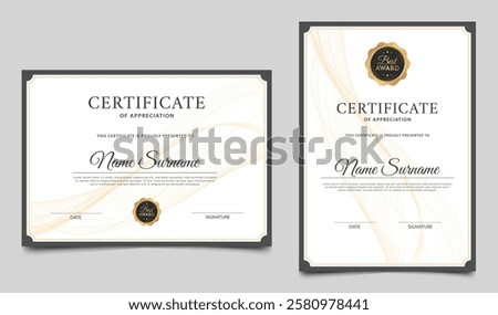 Certificate of appreciation layout design. Clean certificate border template. Vector