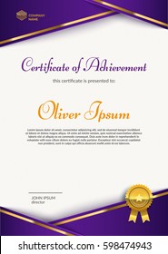 Certificate of Appreciation with seal badge template. Premium diploma design. Layered eps10 vector.
