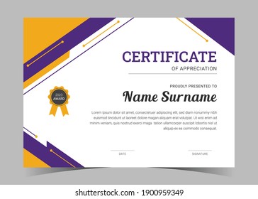 Certificate of Appreciation template, certificate of achievement, awards diploma template