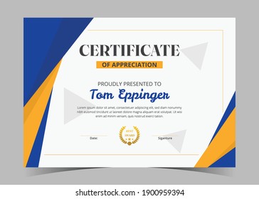 Plantilla de certificado de apreciación, certificado de logro, plantilla de diploma de diploma