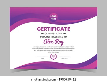 Plantilla de certificado de apreciación, certificado de logro, plantilla de diploma de diploma