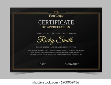 Plantilla de certificado de apreciación, certificado de logro, plantilla de diploma de diploma