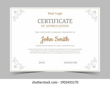 Certificate of Appreciation template, certificate of achievement, awards diploma template
