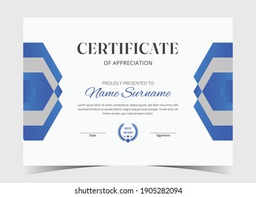 Certificate of Appreciation template, certificate of achievement, awards diploma template