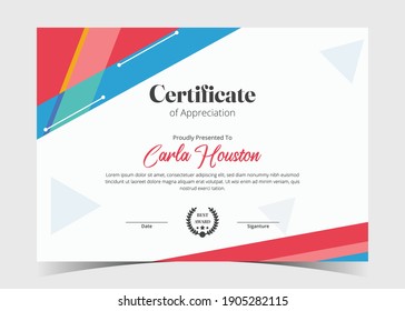 Certificate of Appreciation template, certificate of achievement, awards diploma template