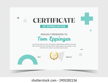 Certificate of Appreciation template, certificate of achievement, awards diploma template