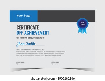 Certificate of Appreciation template, certificate of achievement, awards diploma template