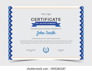 Certificate of Appreciation template, certificate of achievement, awards diploma template