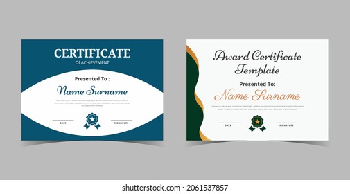 Plantilla de certificado de apreciación, certificado de logro, plantilla de diploma de diploma