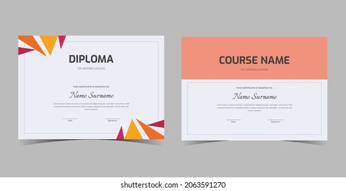 Certificate of Appreciation template, certificate of achievement, awards diploma template