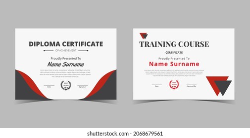 Plantilla de certificado de apreciación, certificado de logro, plantilla de diploma de diploma