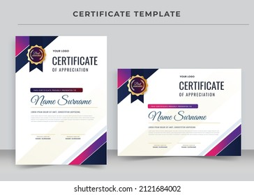 Plantilla de certificado de apreciación, Certificado de logro, diploma de adjudicación