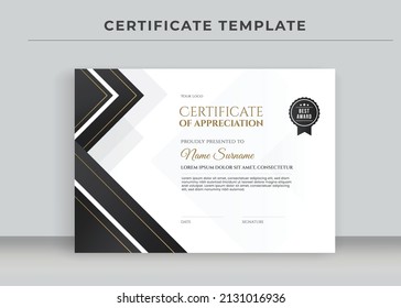 Certificate of Appreciation template, Certificate of achievement, awards diploma