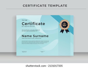 Plantilla de certificado de apreciación, Certificado de logro, diploma de adjudicación