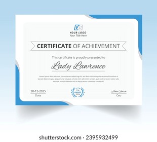 Plantilla de certificado de apreciación, Certificado de logro, diploma de adjudicación