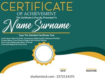 Certificate of Appreciation template, certificate of achievement, awards diploma template