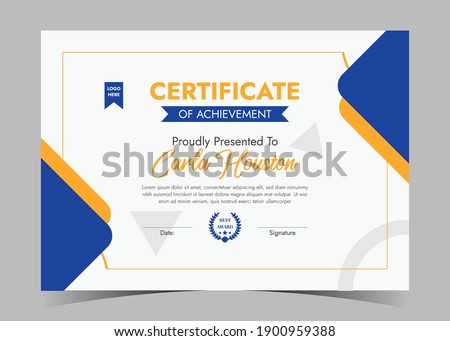 Certificate of Appreciation template, certificate of achievement, awards diploma template