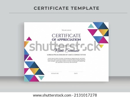 Certificate of Appreciation template, Certificate of achievement, awards diploma