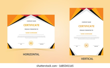 Certificate of Appreciation template achievement certificate design with elegant shape badges. Eps10 vector template.