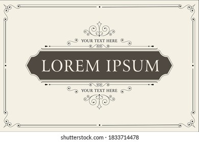 Certificate of appreciation template with award ribbon on abstract guilloche background with vintage border style