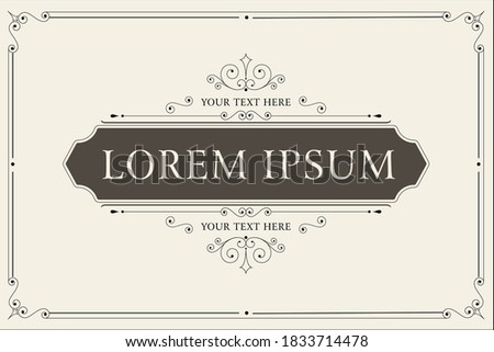 Certificate of appreciation template with award ribbon on abstract guilloche background with vintage border style