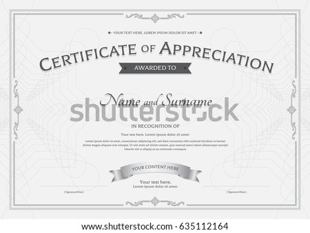 certificate appreciation template award ribbon on のベクター画像