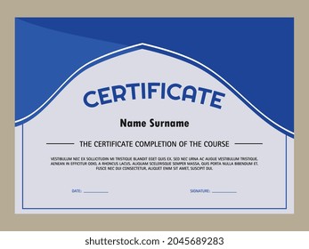 Certificate of appreciation template. Certificate border template with luxury and modern line pattern. Diploma vector template