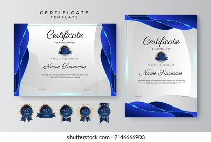 Certificate of appreciation template with clean elegant vector border design for multi-purpose business or education needs