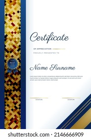 Certificate of appreciation template with clean elegant vector border design for multi-purpose business or education needs