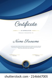 Certificate of appreciation template with clean elegant vector border design for multi-purpose business or education needs