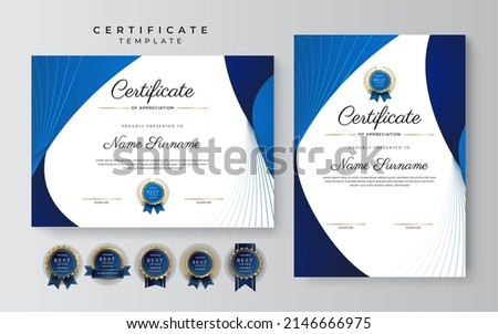 Certificate of appreciation template with clean elegant vector border design for multi-purpose business or education needs