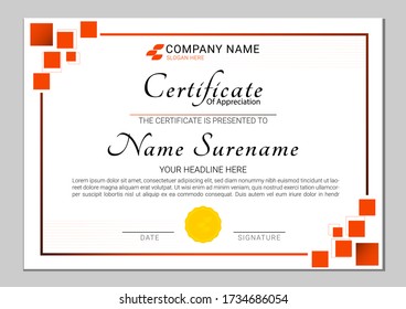 Certificate of Appreciation Template with clean and modern pattern. Vector Eps.10