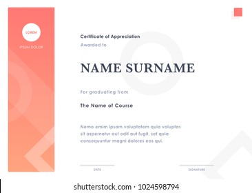 Certificate of Appreciation template. Cool geometric design.