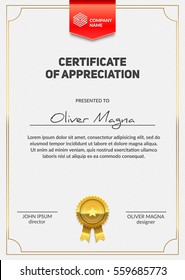 Certificate of Appreciation template. Cool modern design. Eps10 vector.