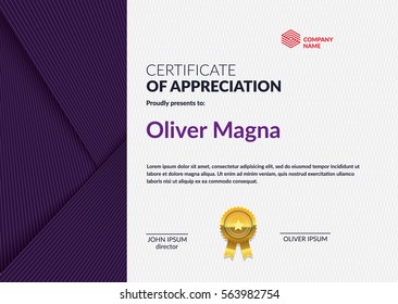 Certificate of Appreciation template. Creative geometric design. Layered eps10 vector.