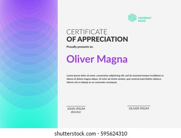 Certificate Achievement Templatecool Geometric Design Layered Stock ...