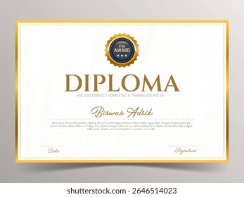 Certificado de diseño de Plantilla de apreciación. Vector fronterizo de certificado limpio