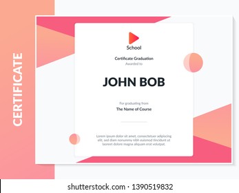 Certificate of appreciation template design. Elegant business diploma layout for training graduation or course completion. Certificate template. Award diploma design blank.