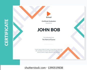 Certificate of appreciation template design. Elegant business diploma layout for training graduation or course completion. Certificate template. Award diploma design blank.