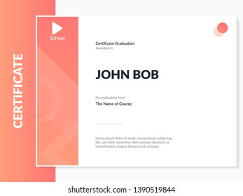 Certificate of appreciation template design. Elegant business diploma layout for training graduation or course completion. Certificate template. Award diploma design blank.